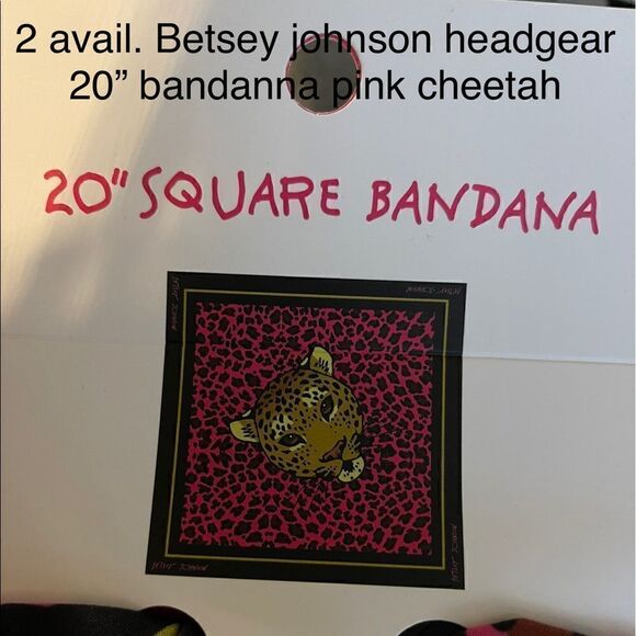 Pink cheetah leopard betsey johnson. Headgear mask/bandanna/headband scarf - Picture 2 of 3